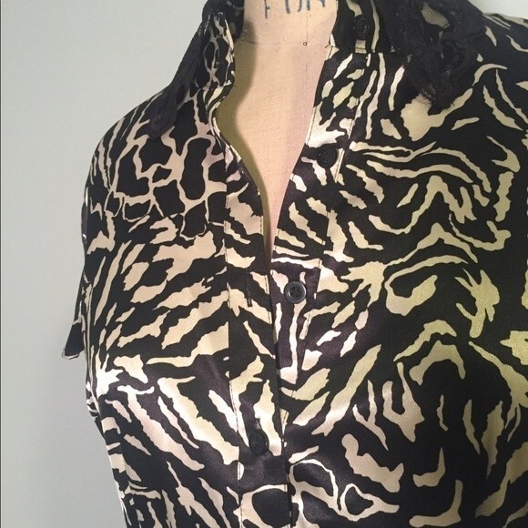 Vintage styled cute satin dress with lace trim sz s - Picture 3 of 5